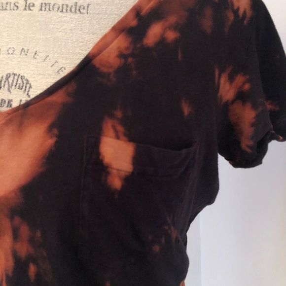 Cropped black hand bleach dyed shirt - Picture 2 of 5